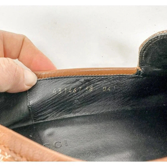 GUCCI Jordaan Tan GG Canvas Horsebit Loafer Size 38 EU SIZE US 8 - Picture 8 of 11